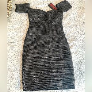 NWT Wow Couture bodycon dress, gunmetal , large